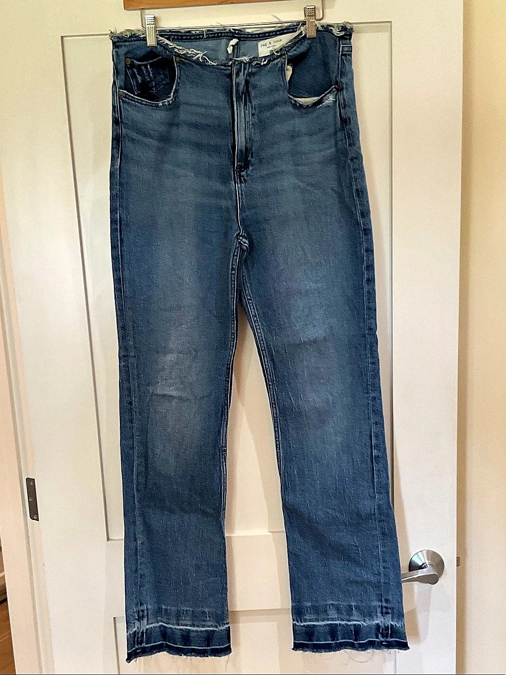 rag & bone Straight Leg Jeans in Blue Waist 30